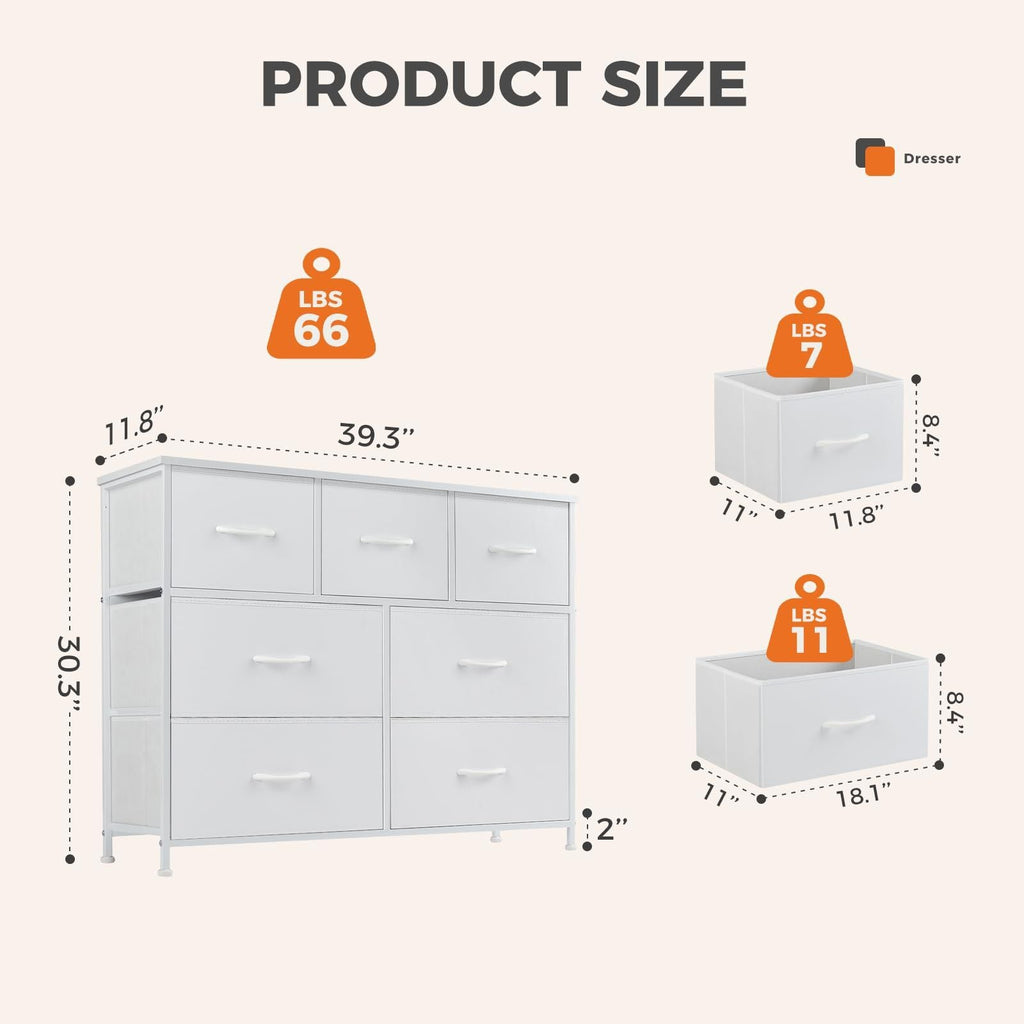 Dresser for bedroom 7 storage Spaces, assembled wardrobe lockers, bedroom furniture lockers - Comfortable Living Decor