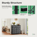 Dresser For Bedroom With 9 Fabric Storage Drawer Wardrobe Tall Chest Organizer Closet Adult Kids Clothes Cabinet Furniture - Comfortable Living Decor
