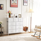Dresser For Bedroom With 9 Fabric Storage Drawer Wardrobe Tall Chest Organizer Closet Adult Kids Clothes Cabinet Furniture - Comfortable Living Decor