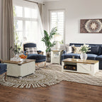 Farmhouse Cocktail Coffee Table with Storage by Homcom - Comfortable Living Decor