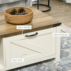 Farmhouse Cocktail Coffee Table with Storage by Homcom - Comfortable Living Decor