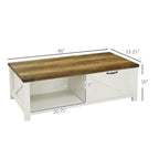 Farmhouse Cocktail Coffee Table with Storage by Homcom - Comfortable Living Decor