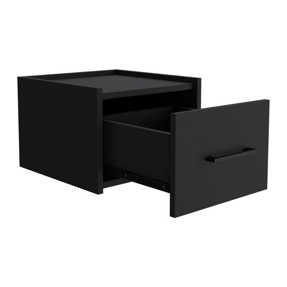 Floating Nightstand Calion, Bedroom, Black - Comfortable Living Decor