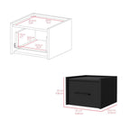 Floating Nightstand Calion, Bedroom, Black - Comfortable Living Decor