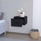 Floating Nightstand Calion, Bedroom, Black - Comfortable Living Decor