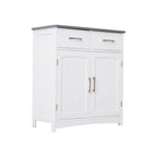 FRALIMK Sideboard Buffet Cabinet, Wood Coffee Bar With Cabinet Two Drawers, Adjustable Shelves And Arched Doors, Sideboard Cabinet White And Gray, Mdf - Comfortable Living Decor