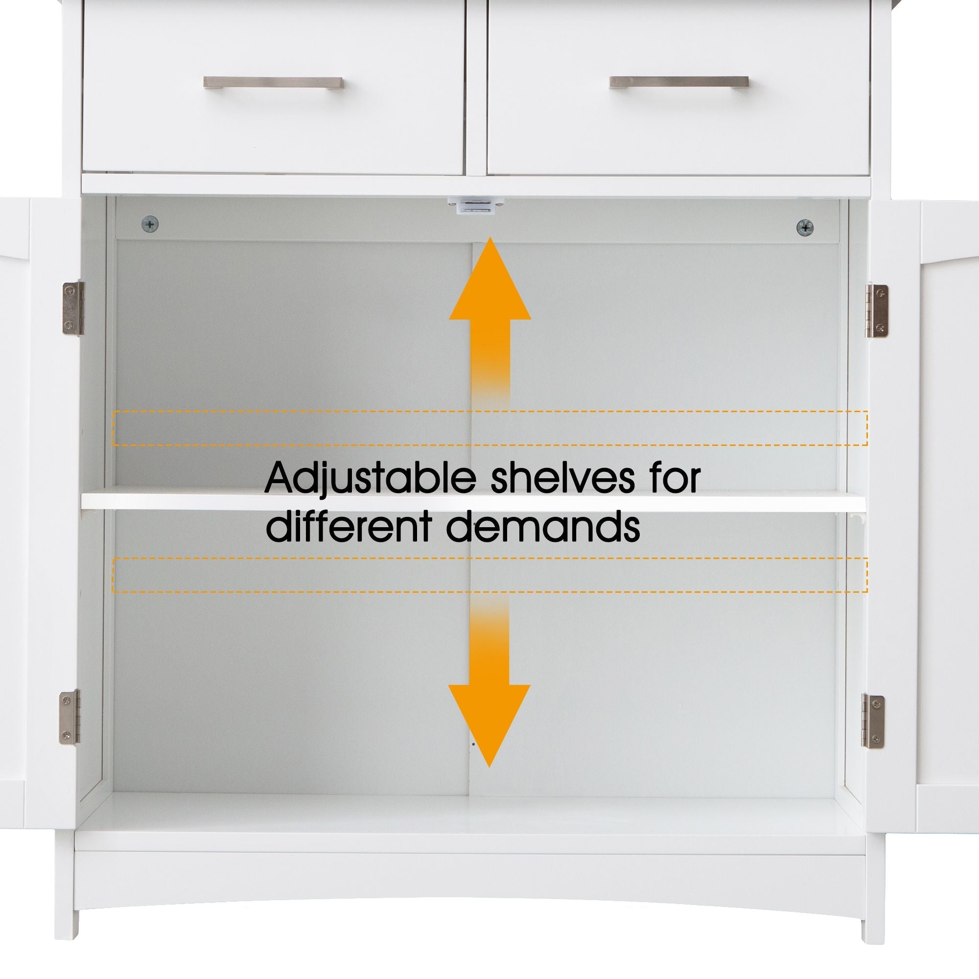 FRALIMK Sideboard Buffet Cabinet, Wood Coffee Bar With Cabinet Two Drawers, Adjustable Shelves And Arched Doors, Sideboard Cabinet White And Gray, Mdf - Comfortable Living Decor