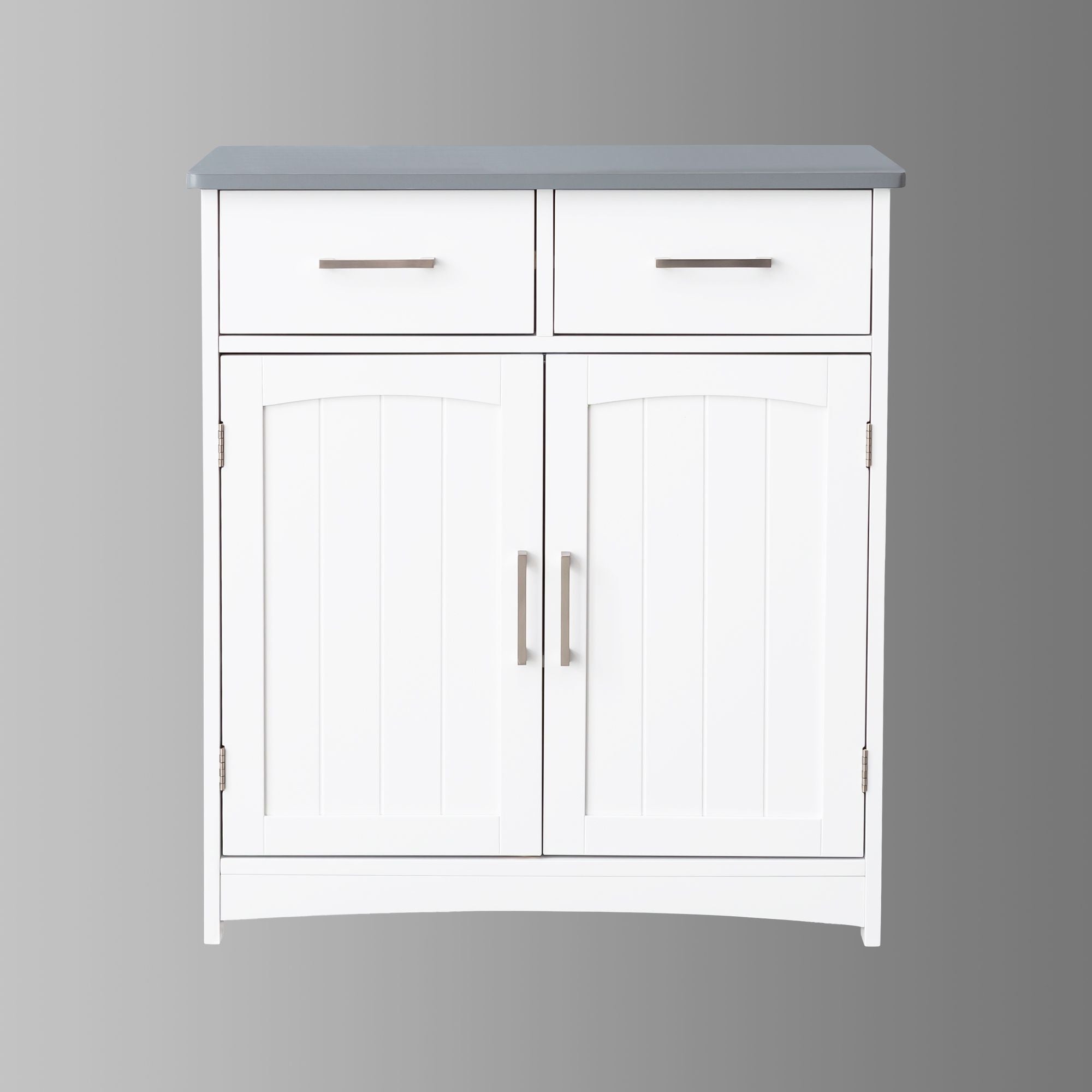 FRALIMK Sideboard Buffet Cabinet, Wood Coffee Bar With Cabinet Two Drawers, Adjustable Shelves And Arched Doors, Sideboard Cabinet White And Gray, Mdf - Comfortable Living Decor