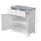 FRALIMK Sideboard Buffet Cabinet, Wood Coffee Bar With Cabinet Two Drawers, Adjustable Shelves And Arched Doors, Sideboard Cabinet White And Gray, Mdf - Comfortable Living Decor