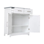 FRALIMK Sideboard Buffet Cabinet, Wood Coffee Bar With Cabinet Two Drawers, Adjustable Shelves And Arched Doors, Sideboard Cabinet White And Gray, Mdf - Comfortable Living Decor