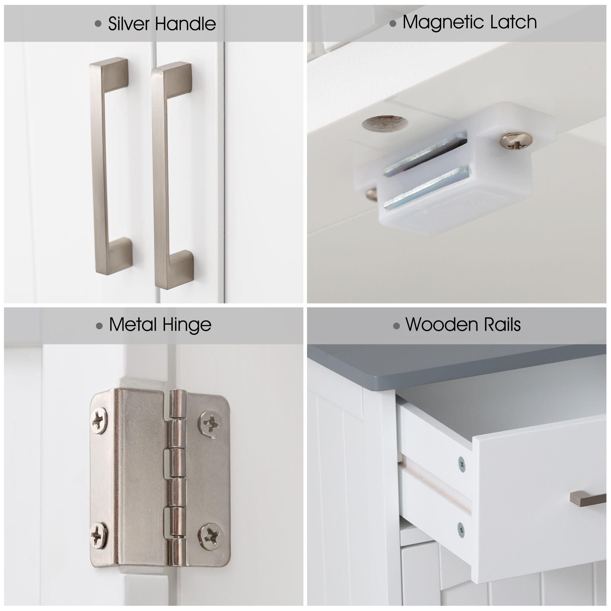 FRALIMK Sideboard Buffet Cabinet, Wood Coffee Bar With Cabinet Two Drawers, Adjustable Shelves And Arched Doors, Sideboard Cabinet White And Gray, Mdf - Comfortable Living Decor