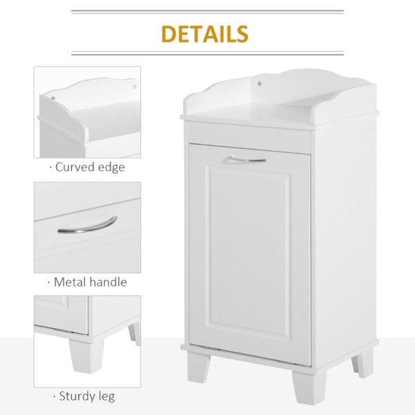 Free Standing Home Organizer Hamper, Bathroom Storage Cabinet, White - Comfortable Living Decor