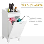 Free Standing Home Organizer Hamper, Bathroom Storage Cabinet, White - Comfortable Living Decor