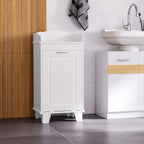 Free Standing Home Organizer Hamper, Bathroom Storage Cabinet, White - Comfortable Living Decor