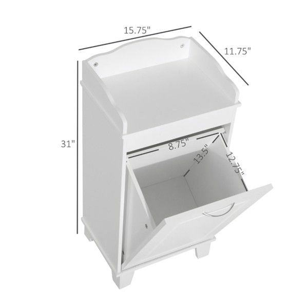 Free Standing Home Organizer Hamper, Bathroom Storage Cabinet, White - Comfortable Living Decor