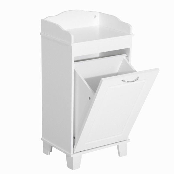 Free Standing Home Organizer Hamper, Bathroom Storage Cabinet, White - Comfortable Living Decor