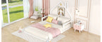 Full Size Wood Floor Bed with House - shaped Headboard - Comfortable Living Decor