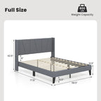 Full/Queen Size Bed Frame w/ Headboard & Wood Slat Support Yeah Depot - Comfortable Living Decor