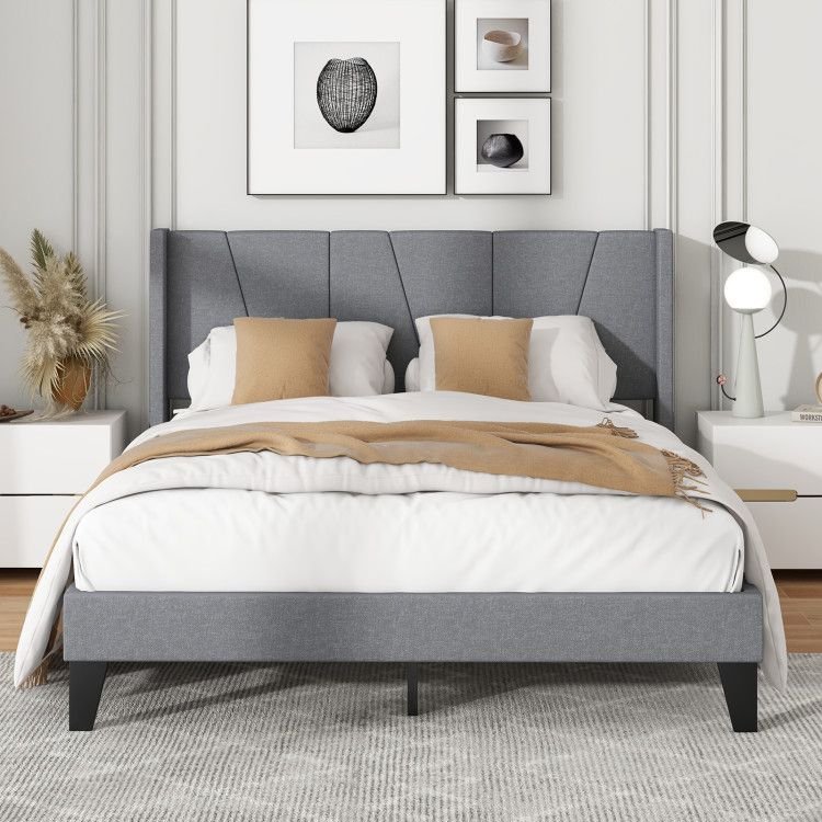 Full/Queen Size Bed Frame w/ Headboard & Wood Slat Support Yeah Depot - Comfortable Living Decor