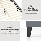Full/Queen Size Bed Frame w/ Headboard & Wood Slat Support Yeah Depot - Comfortable Living Decor
