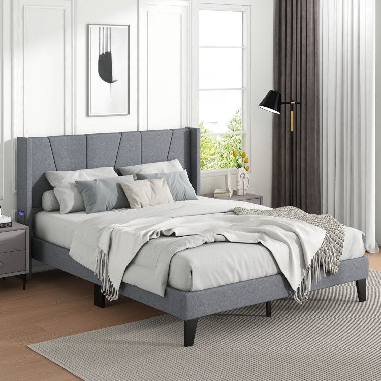 Full/Queen Size Bed Frame w/ Headboard & Wood Slat Support Yeah Depot - Comfortable Living Decor