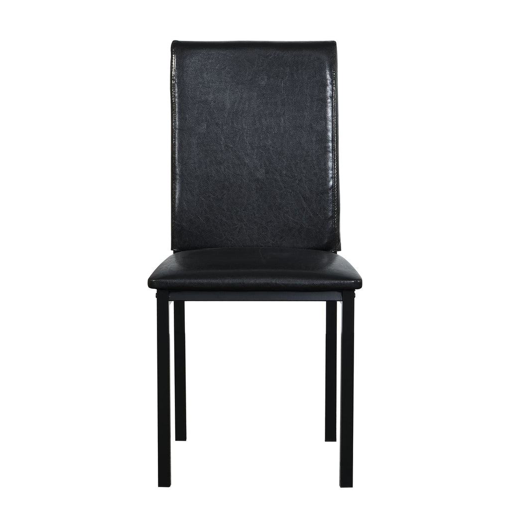 Furniture 5 Piece Metal Dinette Set with Faux Marble Top - Black - Comfortable Living Decor