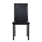 Furniture 5 Piece Metal Dinette Set with Faux Marble Top - Black - Comfortable Living Decor