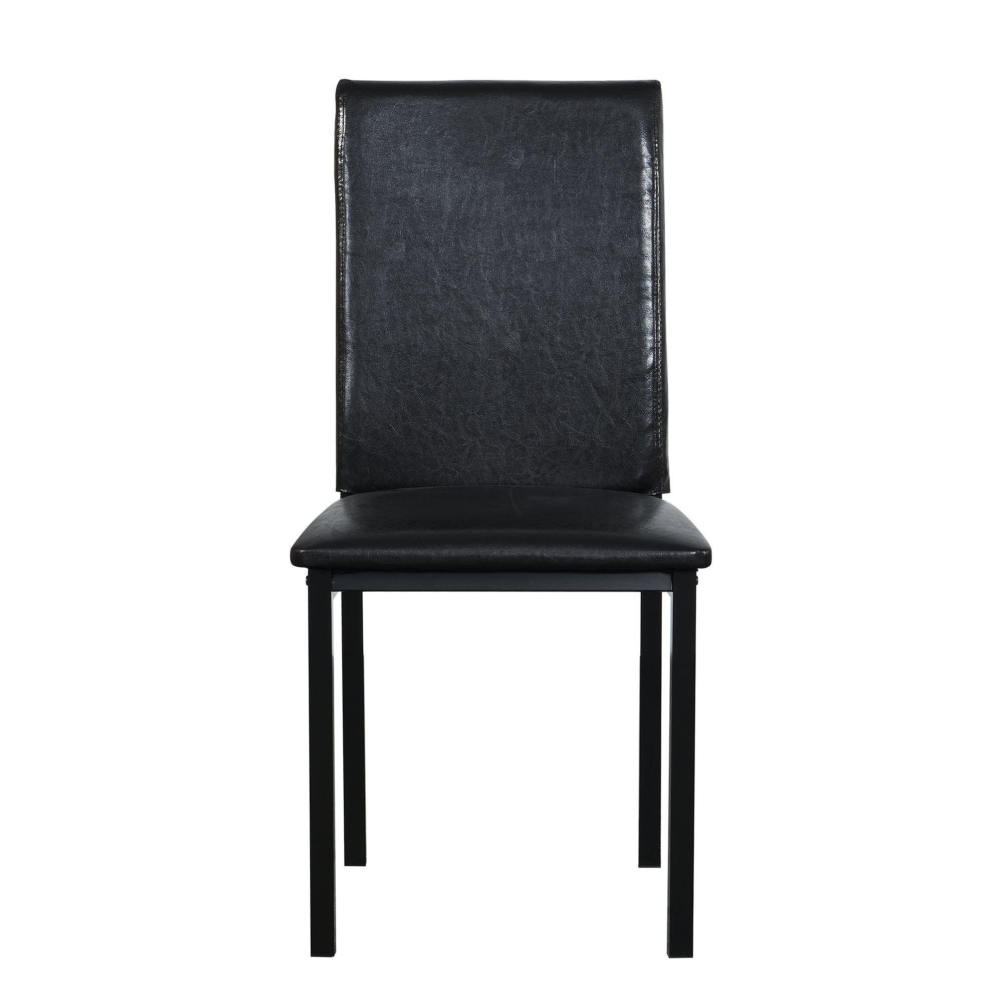 Furniture 5 Piece Metal Dinette Set with Faux Marble Top - Black - Comfortable Living Decor