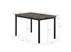 Furniture 5 Piece Metal Dinette Set with Faux Marble Top - Black - Comfortable Living Decor