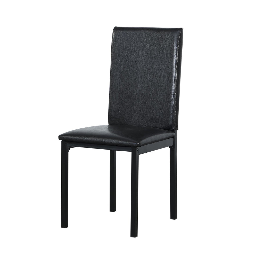 Furniture 5 Piece Metal Dinette Set with Faux Marble Top - Black - Comfortable Living Decor