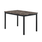 Furniture 5 Piece Metal Dinette Set with Faux Marble Top - Black - Comfortable Living Decor