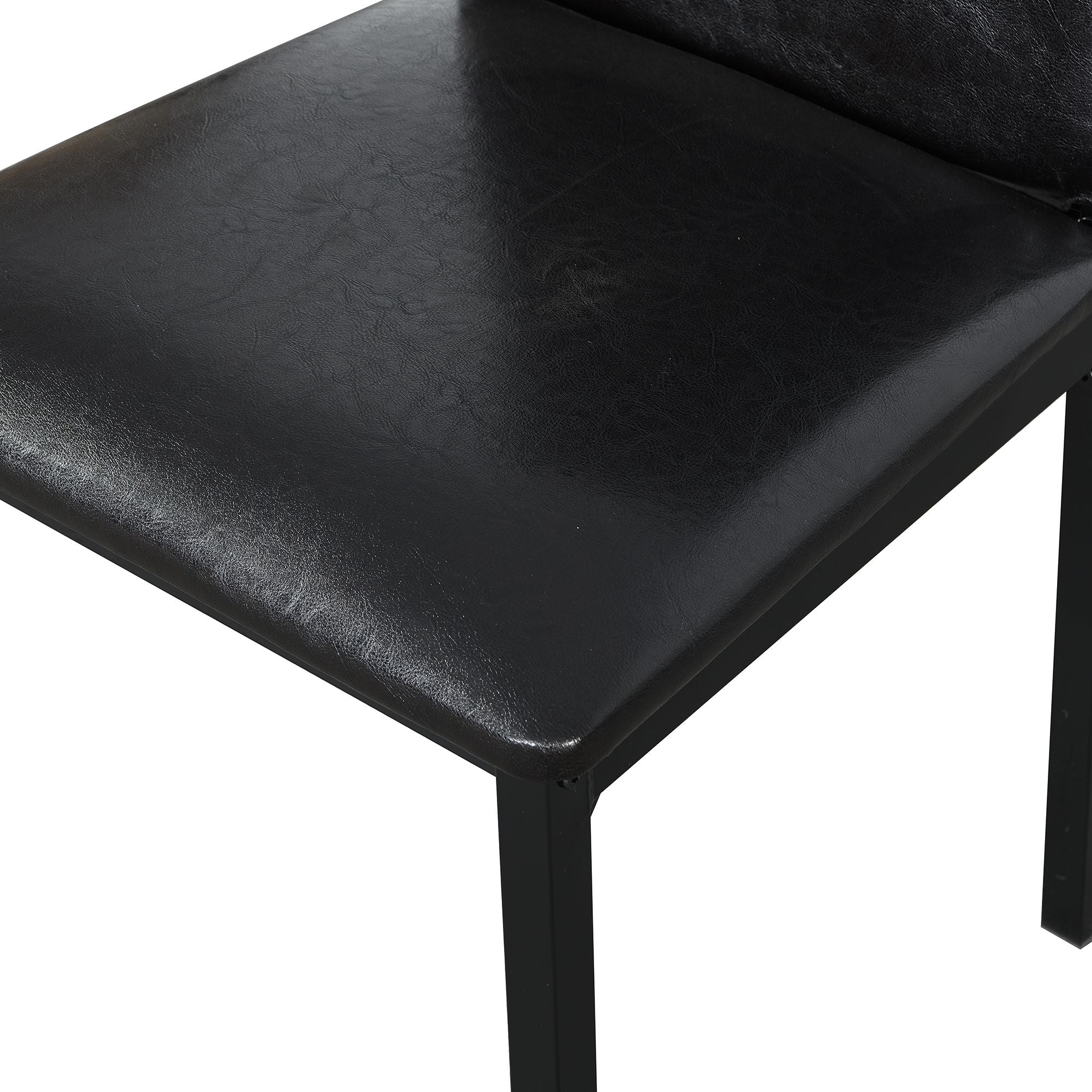 Furniture 5 Piece Metal Dinette Set with Faux Marble Top - Black - Comfortable Living Decor
