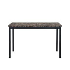 Furniture 5 Piece Metal Dinette Set with Faux Marble Top - Black - Comfortable Living Decor
