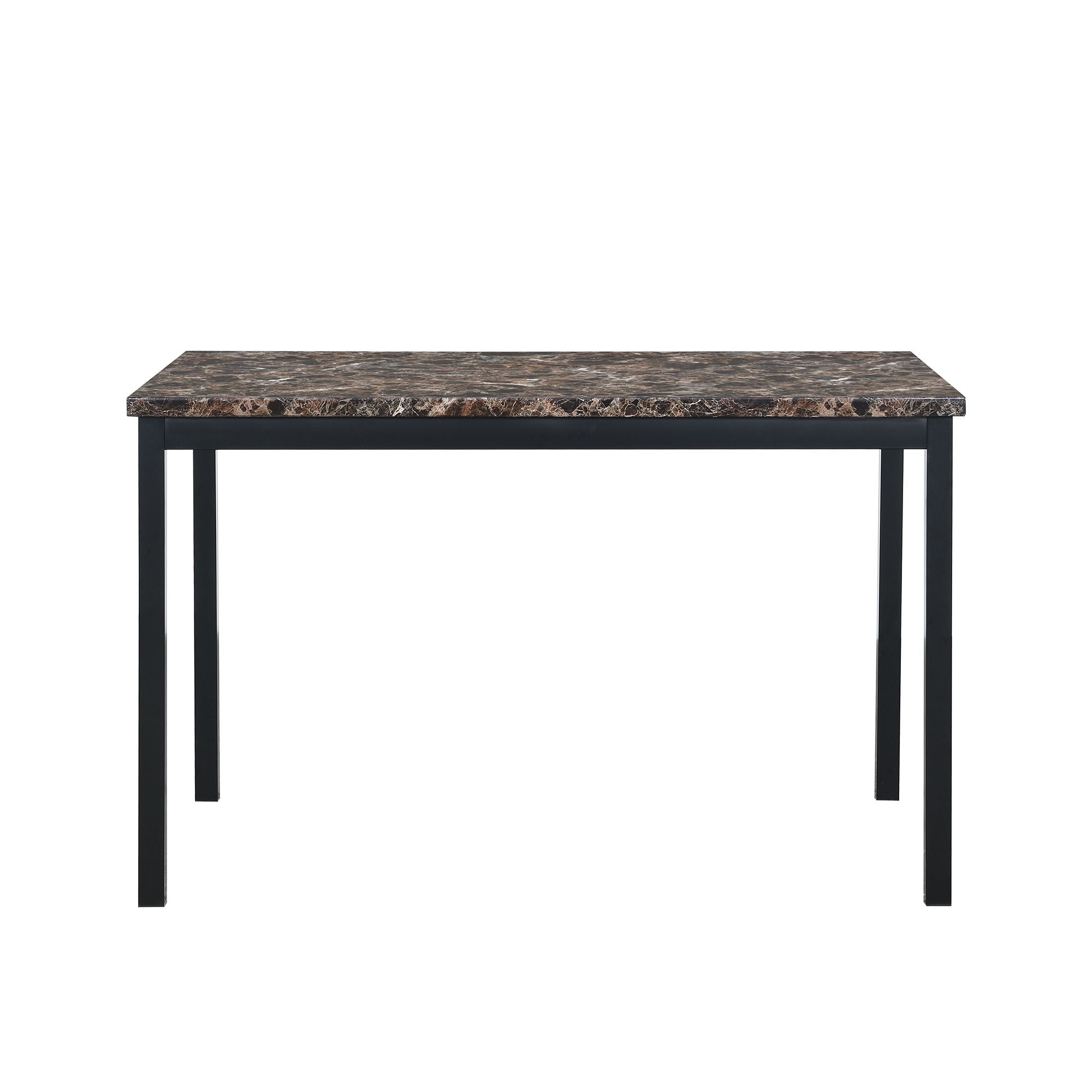 Furniture 5 Piece Metal Dinette Set with Faux Marble Top - Black - Comfortable Living Decor