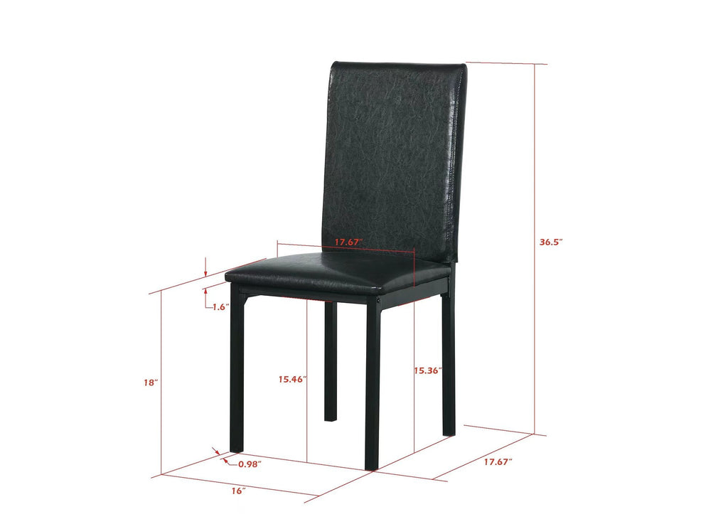 Furniture 5 Piece Metal Dinette Set with Faux Marble Top - Black - Comfortable Living Decor