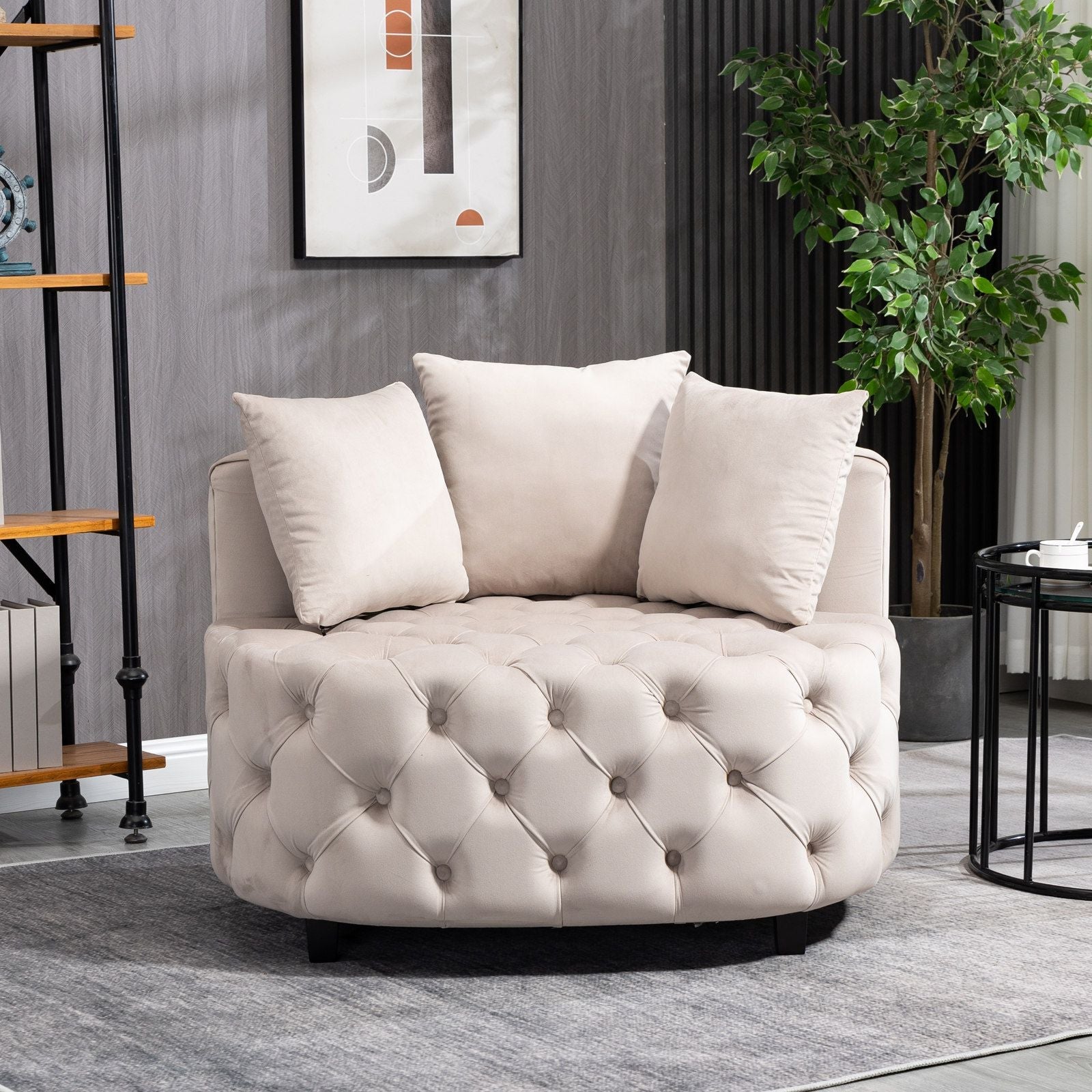 Furniture,Accent Chair / Classical Barrel Chair for living room / Modern Leisure Sofa Chair - Comfortable Living Decor