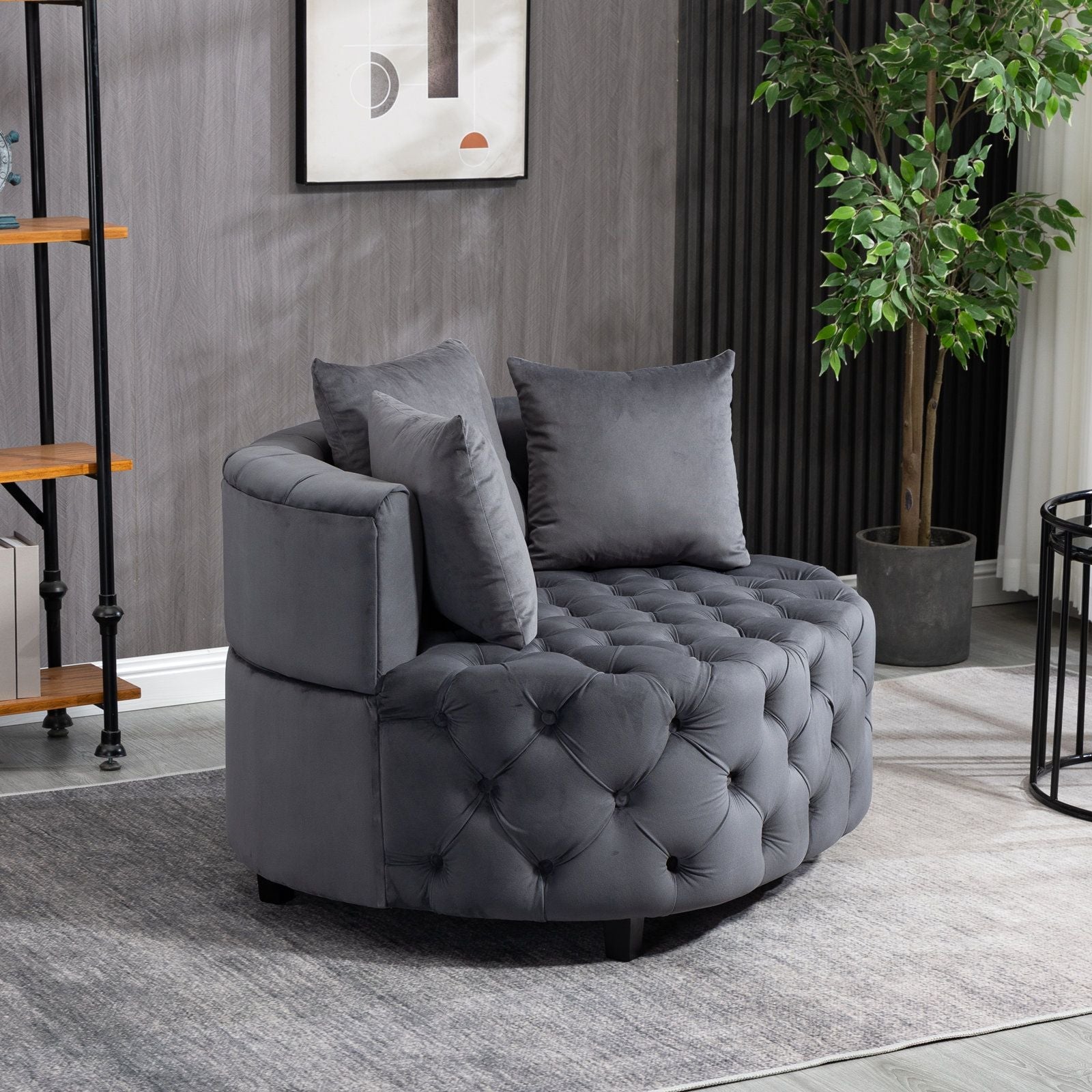 Furniture,Accent Chair / Classical Barrel Chair for living room / Modern Leisure Sofa Chair - Comfortable Living Decor