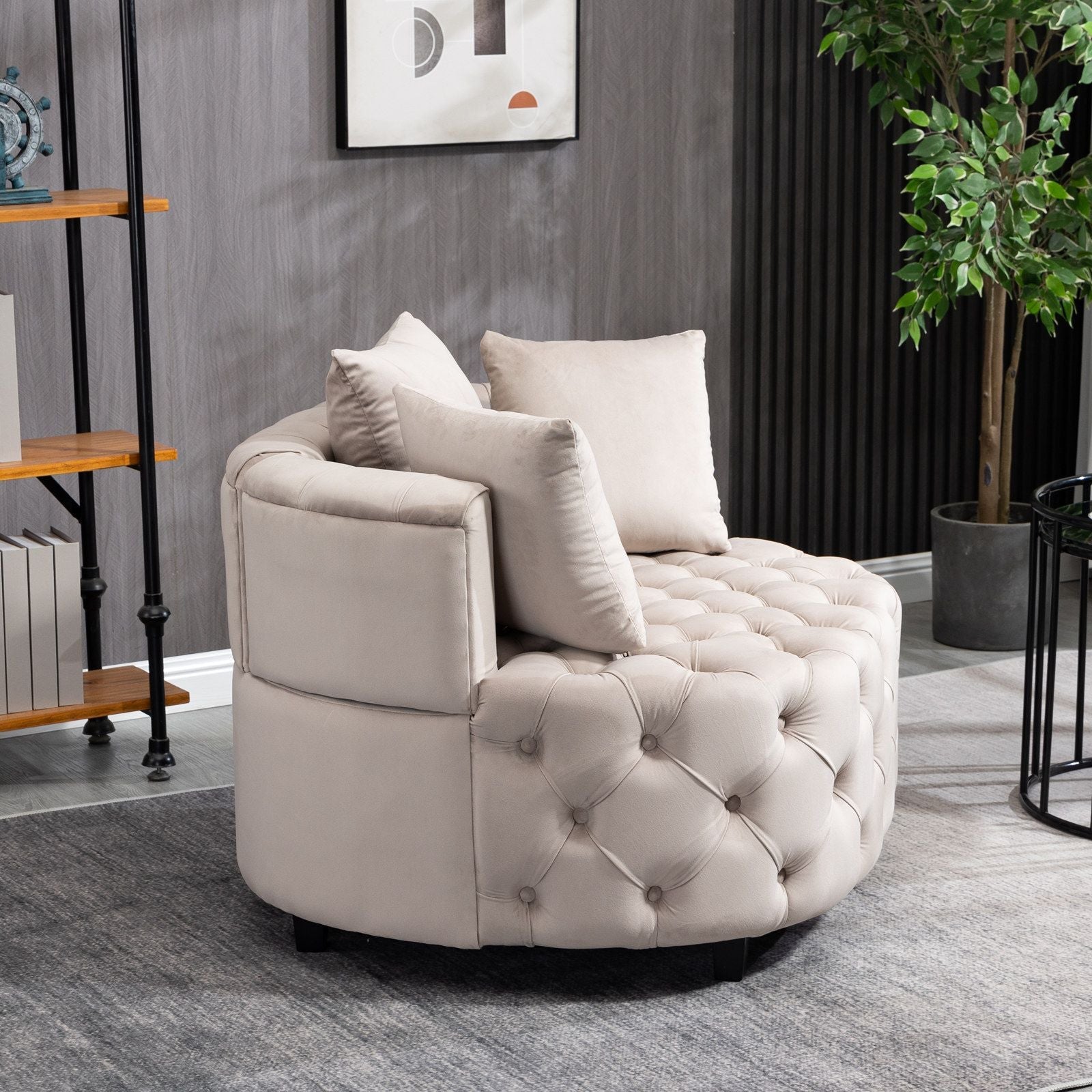 Furniture,Accent Chair / Classical Barrel Chair for living room / Modern Leisure Sofa Chair - Comfortable Living Decor