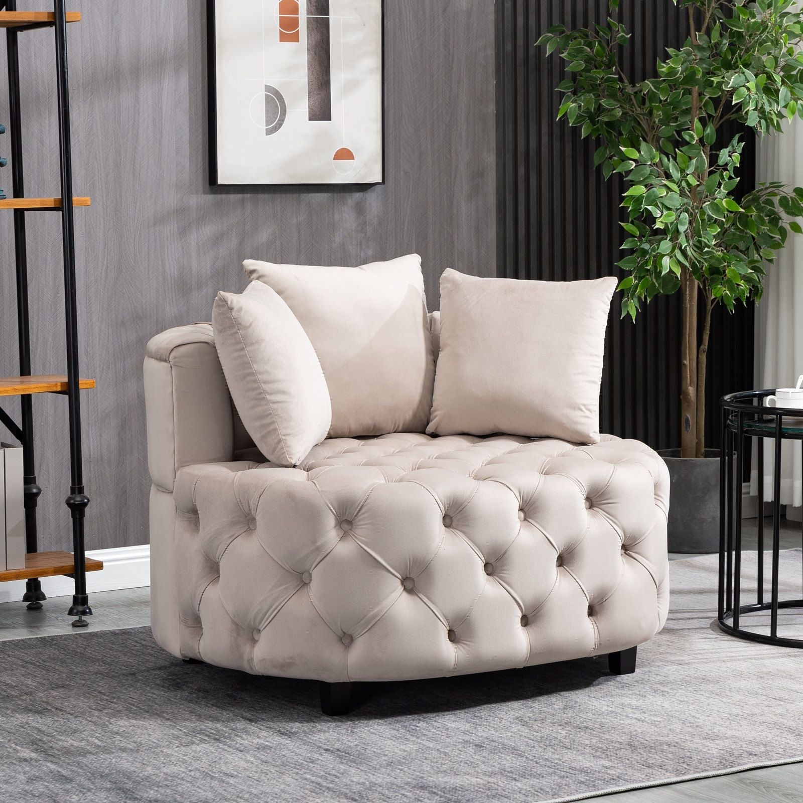 Furniture,Accent Chair / Classical Barrel Chair for living room / Modern Leisure Sofa Chair - Comfortable Living Decor