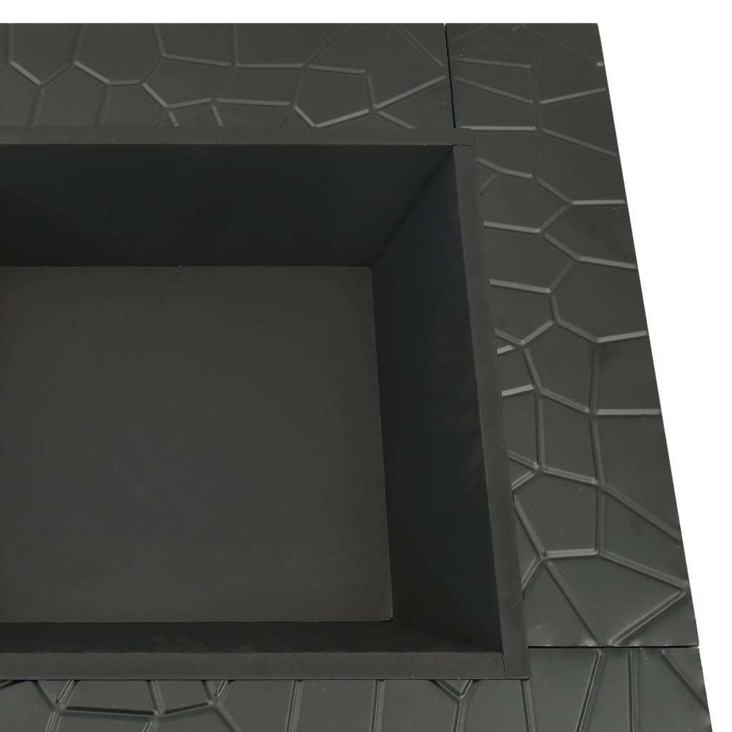 Garden Fire Pit with Poker 31.9"x31.9"x18.5" XXL Steel - Comfortable Living Decor