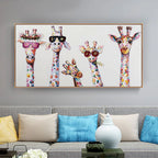 Hand Painted Oil Painting Horizontal Abstract Animals Giraffe Modern Living Room Hallway Bedroom Luxurious Decorative Painting - Comfortable Living Decor