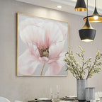 Hand Painted Oil Painting Pink flower Rosebush On Canvas Living Room Hallway Bedroom Luxurious Decorative Painting - Comfortable Living Decor