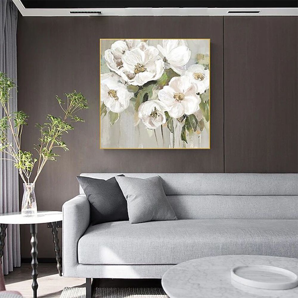 Hand Painted Oil Painting Wall Art Flower Modern Abstract Living Room Hallway Bedroom Luxurious Decorative Painting - Comfortable Living Decor
