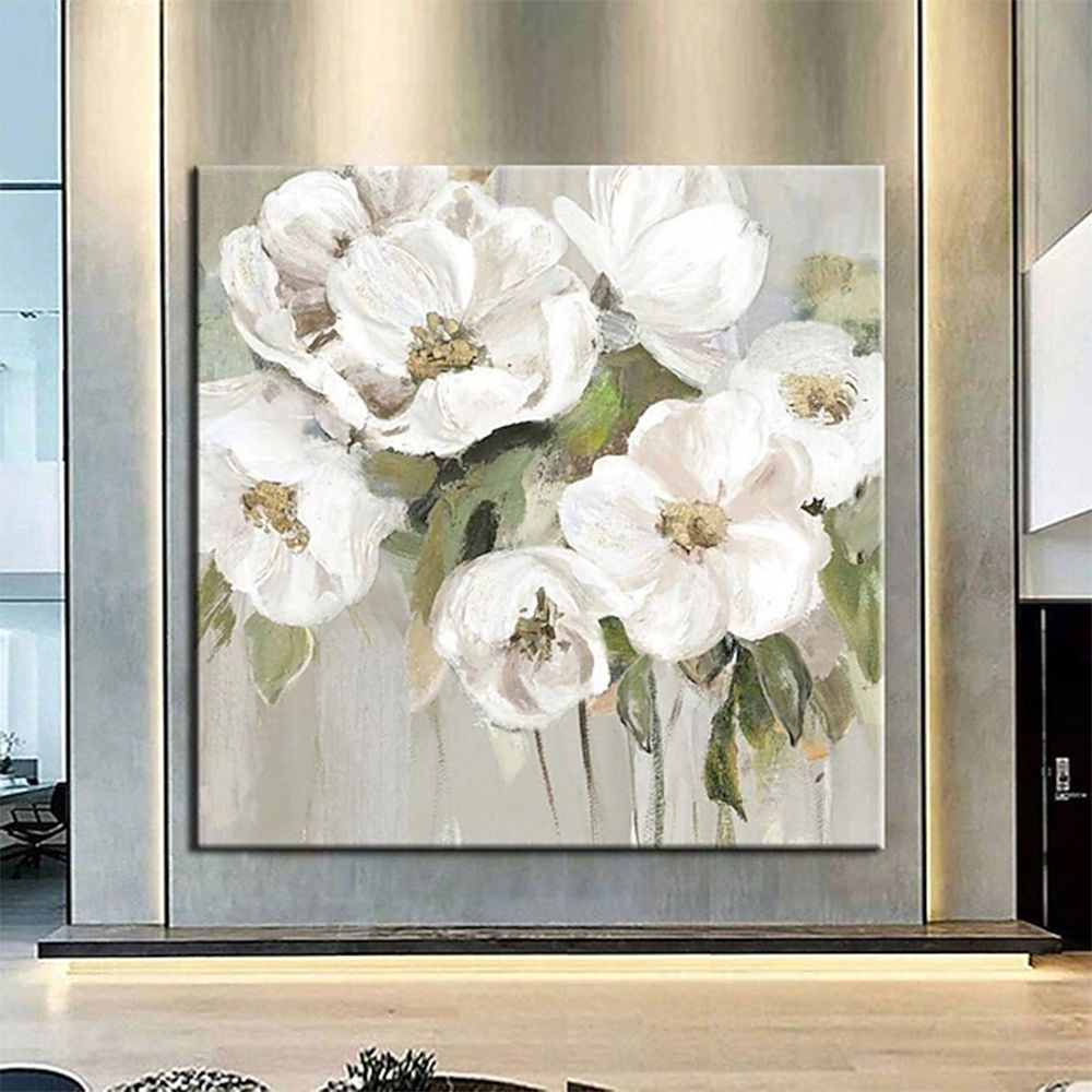 Hand Painted Oil Painting Wall Art Flower Modern Abstract Living Room Hallway Bedroom Luxurious Decorative Painting - Comfortable Living Decor