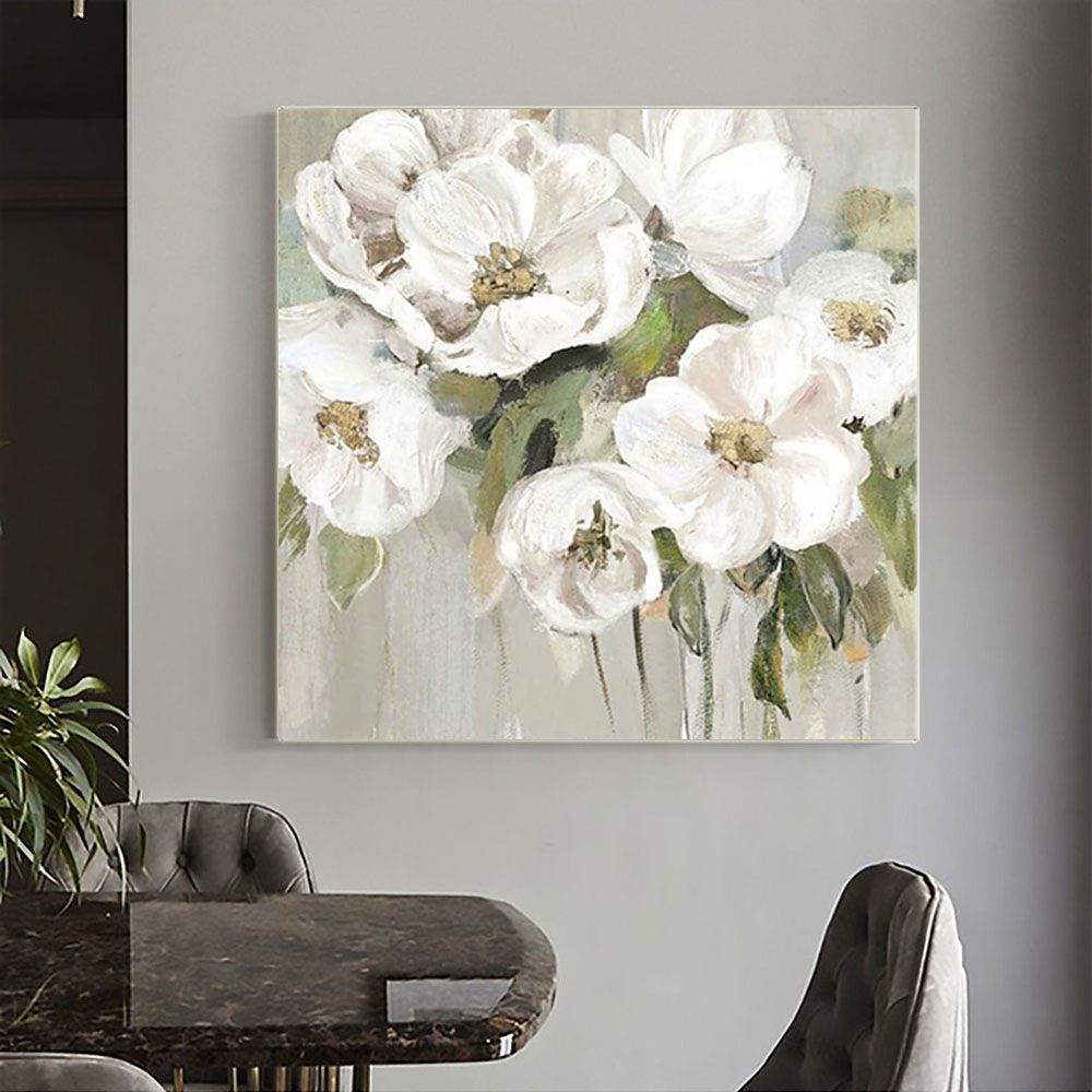 Hand Painted Oil Painting Wall Art Flower Modern Abstract Living Room Hallway Bedroom Luxurious Decorative Painting - Comfortable Living Decor