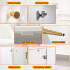 Hexagon Honeycomb Pattern Sideboard Cabinet with 4 Doors, Credenza Storage Cabinet, Modern Kitchen Buffet with Gold Metal Legs for Living Room, Dining Room & Entryway, Ivory White - Comfortable Living Decor
