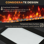 HOMCOM 41.3" 1500W Electric Wall - Mounted Fireplace with Flame Effect, 7 Color Background Light, Black - Comfortable Living Decor