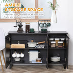 HOMCOM Buffet Cabinet Kitchen Sideboard Coffee Bar Dark Walnut Adjustable Shelf Dining Room - Comfortable Living Decor