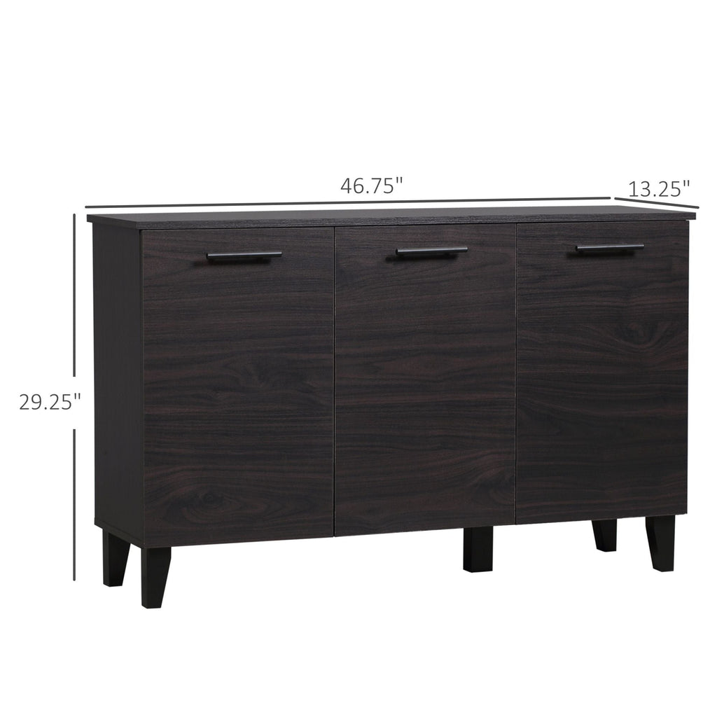 HOMCOM Buffet Cabinet Kitchen Sideboard Coffee Bar Dark Walnut Adjustable Shelf Dining Room - Comfortable Living Decor