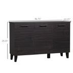 HOMCOM Buffet Cabinet Kitchen Sideboard Coffee Bar Dark Walnut Adjustable Shelf Dining Room - Comfortable Living Decor